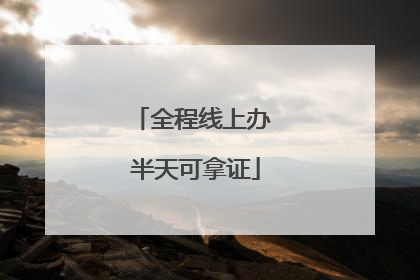 全程线上办 半天可拿证